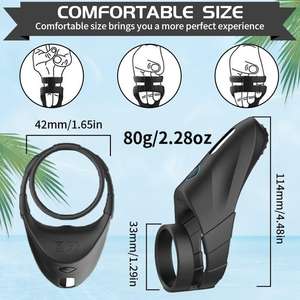 Anneau pénien en silicone en forme d'éléphant pour homme, best-seller, pour le point G, avec fonction de retenue de l'orgasme, étanche, rechargeable par USB, jouet sexuel pour homme, pour retarder l'éjaculation - Product Image 3