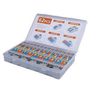 Bloque de terminales electrónicos de ciencia popular, 62 piezas, desconexión rápida, 2P, 2 núcleos, caja de PC para cableado de 24-12 AWG - Product Image 1
