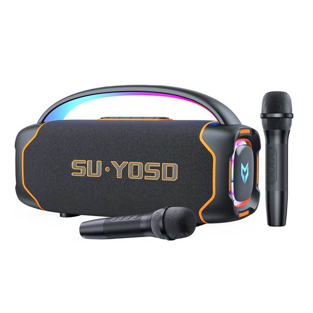 YS801 140Watt 12000MAH Rechargeable Battery Dual UHF Wireless Mic USB/TF/AUX Sound Effect Vocal Cut Support Handle Lift Speaker