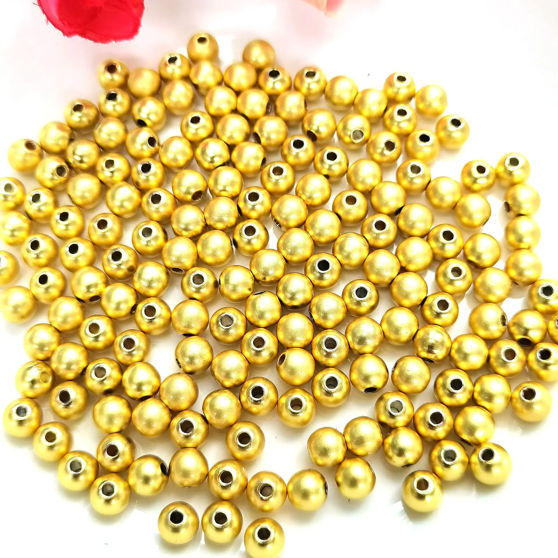 DIY Schmuck Hand Perlen Zubehör 14 Karat Gold verpackt farb konservierende Perlen kleine Gold Perl glanz feste lose Perlen AP252