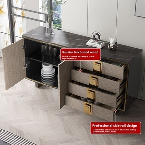 Buffet en bois massif de style américain, simple et moderne, grande capacité de rangement, meuble d'entrée pour salle à manger, salon, meubles de maison - Product Image 4