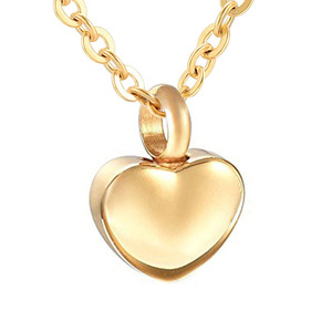 In acciaio inossidabile placcato oro Pet cremazione urna collana liscia di alta qualità gioielli cremazione ciondolo collana per animali domestici cenere - Product Image 5