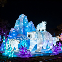 Installation artistique de lanternes chinoises personnalisées, ensemble de lanternes géantes LED en forme d'animaux, imperméables, faites à la main, fournitures de fête festives en plein air