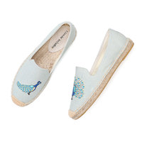 Espadrilles personnalisées faites à la main pour femmes chaussures plates décontractées avec broderie ethnique doux Slip fumer pour l'été nouveau Sapatos