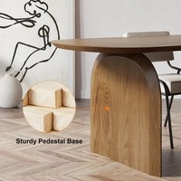 Ensemble de table à manger ovale en bois massif nordique moderne avec 4 chaises, table à manger en bois 6 places, meubles pour salle à manger et restaurant