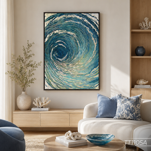 Gran Oferta: Pintura Abstracta de Espejo, Arte de Pared para Decoración del Hogar, Arte Texturizado Hecho a Mano con Degradado de Ondas, Fabricación en Vietnam, OEM, ODM, Venta al por Mayor - Product Image 5