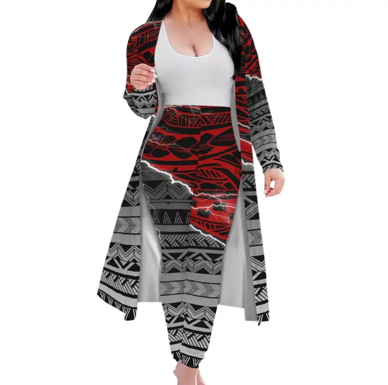 Wooem — ensemble de Kimono traditionnel Tribal pour femmes, veste Cardigan, manteau ample, manteau supérieur et pantalon moulant