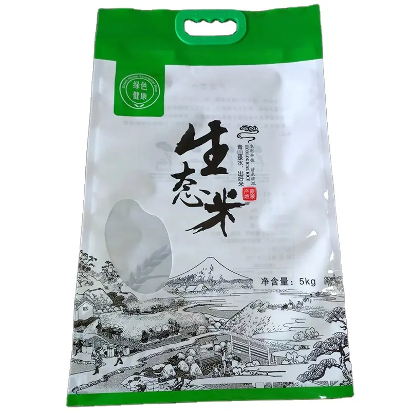 Ökologische Reis beutel 2,5 kg Reis-Tragetaschen 5kg universelle farbig bedruckte Reisverpackungs-Vakuum beutel
