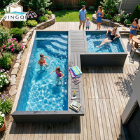 Piscine hors-sol familiale en fibre de verre, jacuzzi extérieur, grande piscine résidentielle de 40 pieds sur 20 pieds, piscine conteneur