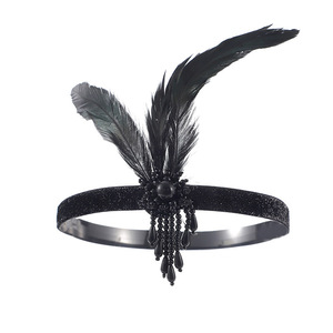 Nueva Diadema de Plumas y Diamantes de Imitación Estilo Gatsby de los Años 20 para Mujer, Banda para el Cabello con Borlas Vintage, Accesorio para Disfraz de Fiesta de los Años 20 - Product Image 2