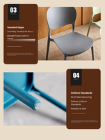 Chaises empilables de couleurs claires en gros pour l'extérieur, mobilier de patio, chaise de jardin en plastique, ensemble de mobilier de jardin extérieur
