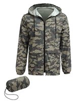 Veste coupe-vent de style décontracté pour hommes vente en gros en nylon léger sport mode imprimé sweat à capuche zippé conception camouflage