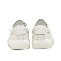 Baskets blanches en cuir véritable pour hommes, tendance automne, style européen, polyvalentes, décontractées, à lacets, chaussures plates pour le quotidien