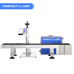 Perfect Laser Logo Engraver Metal Pens Customized Conveyor Belt 30W 50W Fiber Laser Engraving Pattern Marking Machine For