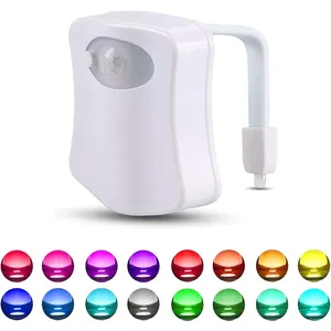 8 colour 16 Color Mode Led Motion Sensor Activated Toilet Night Light Blue Toilet Bowl Light Up Toilet Seat