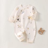 En gros Kaka Bear Combinaison bébé unisexe 100% Coton à motif papillon, manches courtes, imperméable, respirante, adorable, toutes saisons, avec fermeture à crochets