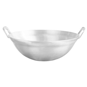 Thickened Aluminum Wok Double Handle Round Bottom Uncoated For Gas Or Coal <b>Stove</b> Household Large Deep Cooking Pot - Product Image 3