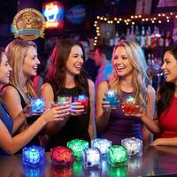 Nouveautés pour fêtes, glaçons lumineux, glaçons LED multicolores avec lumières changeantes, imperméables, réutilisables, bar, anniversaire, mariage
