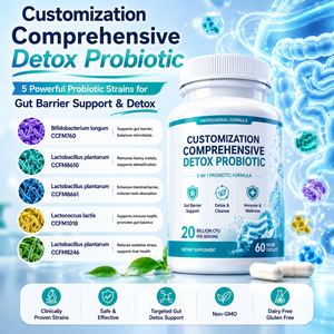 Capsules de formule détox probiotique multi-souches avec souches cliniquement étudiées pour la santé intestinale <span class=keywords><strong>et</strong></span> le soutien hépatique, marque privée OEM - Product Image 1