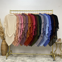 JIYUND Foulard musulman hijab pour femmes Foulard en mousseline de couleur unie Foulard à double couche Foulard de prière