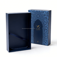 FAVORCRAFTS Emballage de bijoux personnalisable en carton gris haut de gamme, réutilisable, écologique, portable, avec couvercle et base en deux parties, cadeau du Ramadan