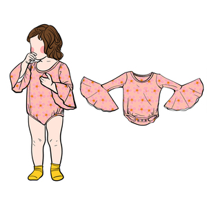 Suéter de Punto para Niña Ga-23 con Estampados Personalizados, 95% Algodón, Manga Larga con Volantes, Estilo Europeo y Americano, Otoño, con Botones a Presión - Product Image 1