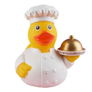 Jouets de bain en PVC personnalisés en gros, imprimés, style canard de cuisine, avec motifs conçus - Product Image 5