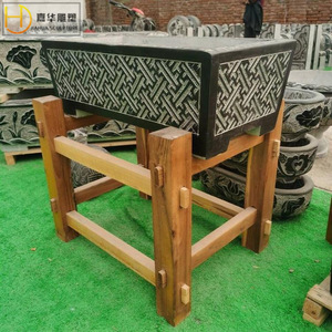 Jarrón de Piedra Tallado Jiahua, Maceta de Piedra para Jardín Exterior, Estilo Chino, Duradero - Product Image 2