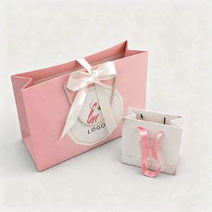 Luxury Pink Color Custom Logo <b>Clothing</b> <b>Packaging</b> Retail Gift <b>Bag</b> with Ribbon Handle - Product Image 2