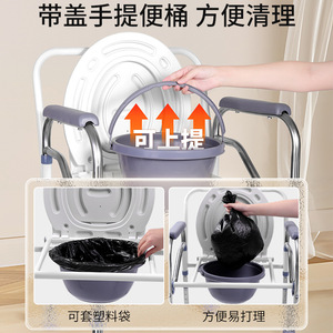 Lfcare <b>Commode</b> <b>Chair</b> Foldable Steel Round Toilet Seat For Elderly Portable Bathroom Use - Product Image 3