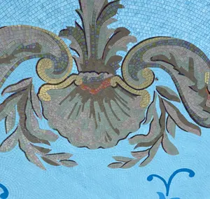 Op Maat Gemaakte Handgemaakte Ambachtelijke Blauwe Gouden Iriserende Kunst Zwembad Glazen Mozaïek Muurschildering Tegel