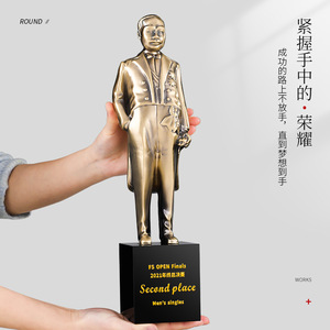 Luban Award Golden Man <b>Trophy</b> Metal 36cm Architectural Engineering Prize Zhan Tianyou Award 38cm <b>Engraving</b> Durable - Product Image 2