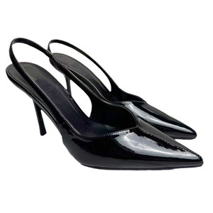 Sandali Mule in pelle verniciata 2025 Za tacco sottile Sexy Back Trip <span class=keywords><strong>cinturino</strong></span> con <span class=keywords><strong>tacchi</strong></span> alti in nero - Product Image 5