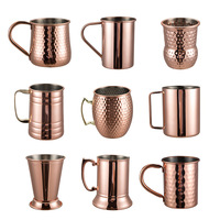 Mug à bière et à cocktail en acier inoxydable plaqué cuivre pour restaurant et bar, design simple, mug pour boissons froides