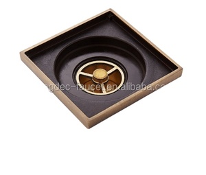 Siphon de sol de douche en laiton 4 pouces, design traditionnel poli, pour salle de bain, <span class=keywords><strong>baignoire</strong></span>, anti-odeur, anti-corrosion - Product Image 2