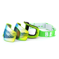 BE NICE SNOW-6100 Lunettes de ski cylindriques sphériques magnétiques à double lentille interchangeable OTG, anti-buée, protection UV, PC TPU, unisexe