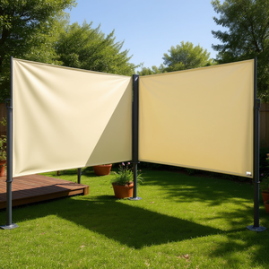 Toldo Retráctil Beige para Patio de 6 Metros, Marco de Aluminio Plegable, Protección Solar Exterior, Pantalla Contra el Viento, Valla de Privacidad para Jardín, Independiente - Product Image 2