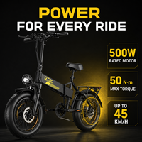 Vélo électrique pliable à pneus larges GT30 48V 15Ah pour adultes, 20 pouces, 45 km/h, haute vitesse, tout-terrain, déverrouillage NFC, double suspension, 500W