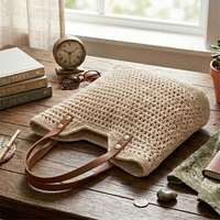Sac fourre-tout en coton et lin tissé grande capacité réutilisable pour cadeaux, vacances, extérieur, plage et shopping
