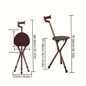 <span class=keywords><strong>Canne</strong></span> pliante 2-en-1 avec <span class=keywords><strong>siège</strong></span>, hauteur réglable, bâton de marche en alliage d'aluminium, tabouret pliable portable <span class=keywords><strong>pour</strong></span> <span class=keywords><strong>personnes</strong></span> <span class=keywords><strong>âgées</strong></span>, utilisation en extérieur - Product Image 2