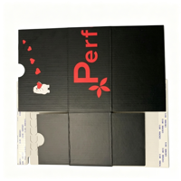 Boîte d'expédition pliante en carton ondulé avec logo personnalisé, bande adhésive à fermeture éclair et bande de déchirement pour envoi postal
