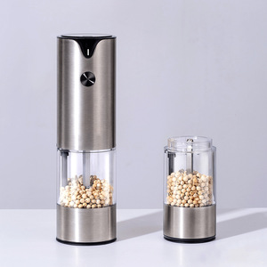 Stainless Steel Automatic Electric Pepper Grinder With Transparent Container USB Charging For Kitchen Use - Product Image 1