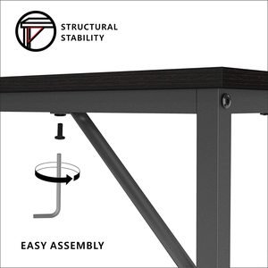 Bureau d'ordinateur industriel avec 2 étagères <span class=keywords><strong>de</strong></span> rangement, bureau d'écriture rustique, poste <span class=keywords><strong>de</strong></span> travail <span class=keywords><strong>pour</strong></span> la maison, le bureau, la chambre à coucher, <span class=keywords><strong>l</strong></span>'étude - Product Image 5