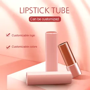 새로운 패션 사용자 정의 프레스 빈 립스틱 튜브 미니 화장품 튜브 포장 디자인 빨간 립스틱 튜브