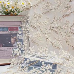 Vải ren cưới phổ biến, vải lưới thêu ren, vải ren thêu hoa, vải ren lụa sữa dùng cho váy - Product Image 5