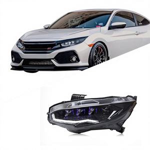Feux avant de style automobile pour <span class=keywords><strong>Civic</strong></span>, feux avant <span class=keywords><strong>Civic</strong></span> 2016-2021, feux avant LED <span class=keywords><strong>Civic</strong></span> X, double projecteur LED, animation DRL, feu de signalisation - Product Image 5