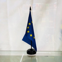 Vente en gros drapeau de bureau de base en plastique noir mât de drapeau de table de base de drapeau monotrou