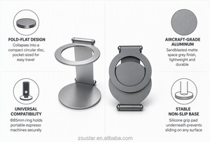 Soporte Plegable de Aluminio para <span class=keywords><strong>Cafetera</strong></span>, Estante Resistente para Máquina de Espresso, Ahorro de Espacio, Organizador de Cocina - Product Image 4