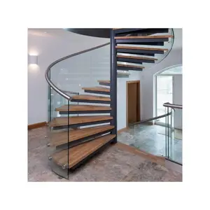 Винтовая лестница из нержавеющей стали, углеродистая железная мраморная лестница, винтовая изогнутая наружная винтовая лестница, современный дизайн