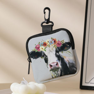 Polyester carré Corolla vache motif porte-monnaie lâche changement stockage portefeuille multifonctionnel clé <span class=keywords><strong>sac</strong></span> - Product Image 3